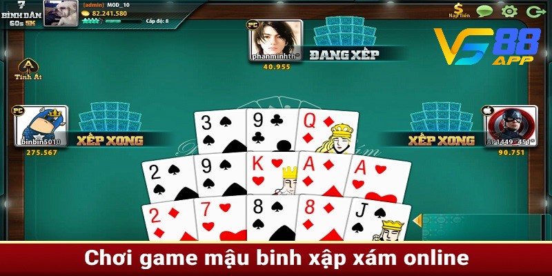 Cách xếp bài Binh - Xếp theo kiểu thú phé đôi